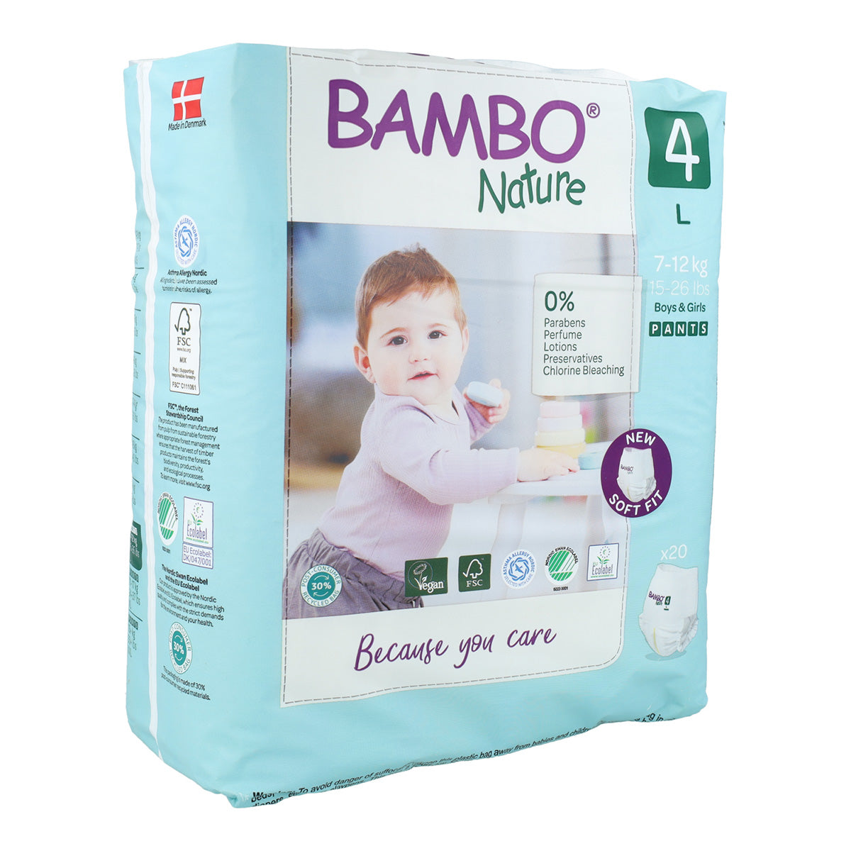 Luierbroekjes T4 (7-12 kg) Bambo Nature 20 stuks