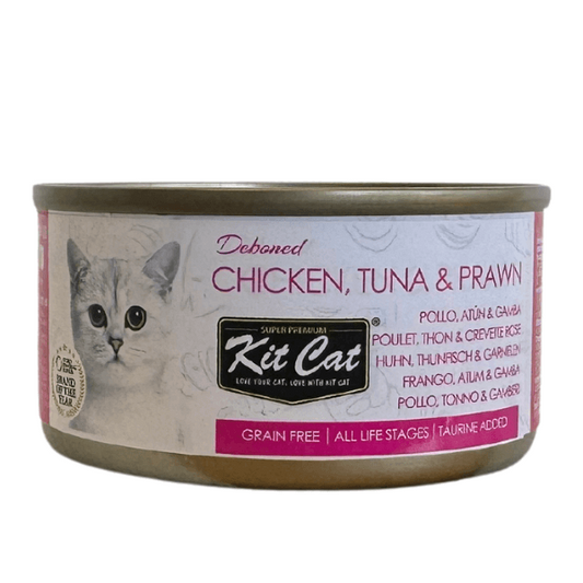 Kit Cat Canettes Toppers - Poulet, thon et crevettes 80 g Nourriture humide pour chats