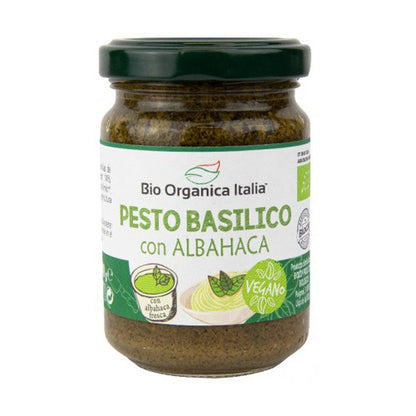 Veganistische biologische Italiaanse groene basilicumpesto 140 g