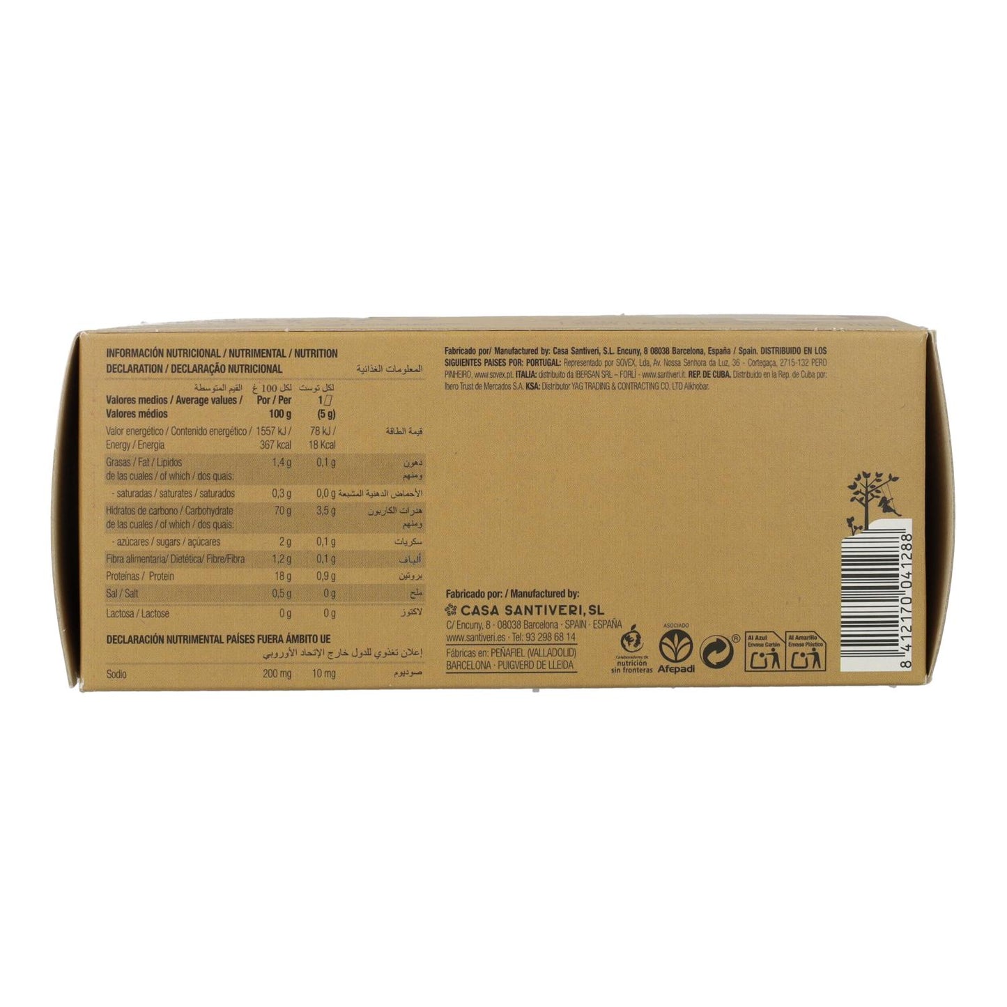 Toasts aux lentilles bio Santiveri légers et croustillants 100 g