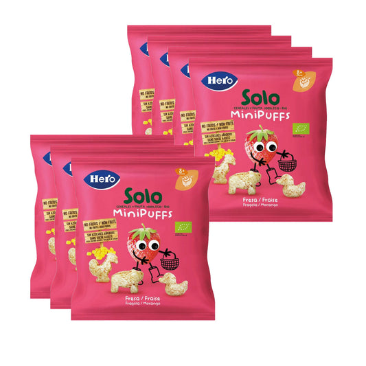7-pack ekologiska jordgubbssnacks 18 g – Hero Solo