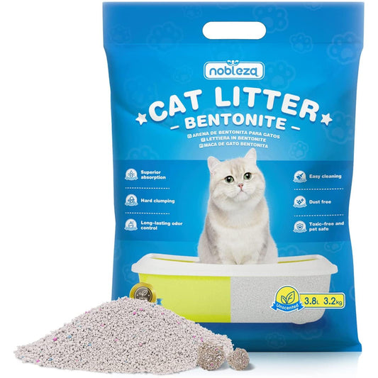 Sabbia agglomerante di bentonite per gatti aroma limone Nobleza 3,8 L