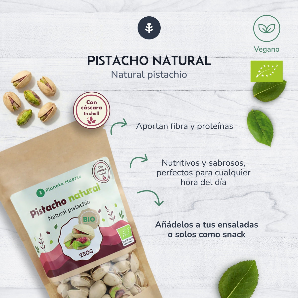 Pistachio nut in natural shell ECO Planeta Huerto 1 kg