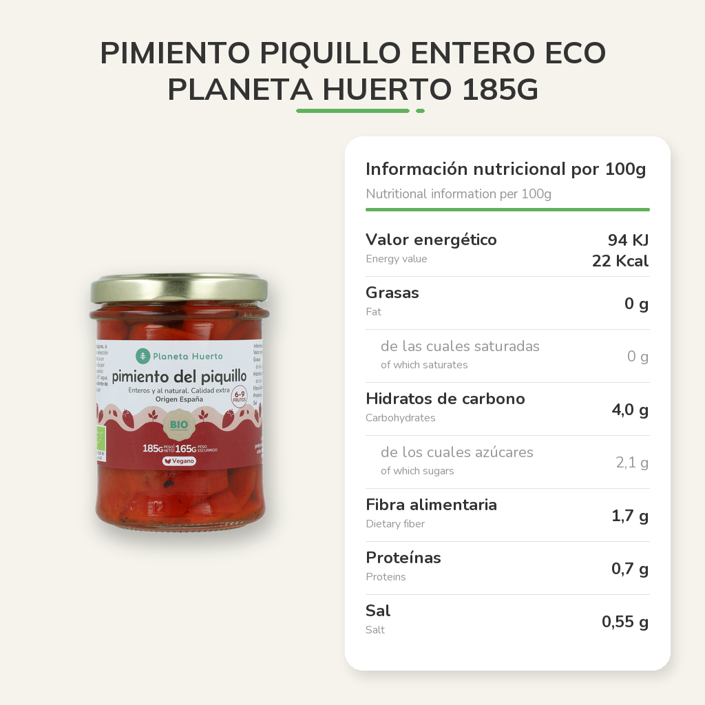 Información nutricional