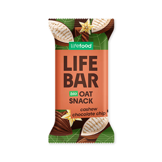 Barrita de proteína de avena Cashew Chocolate Chip Life Food 40 g Lifebar