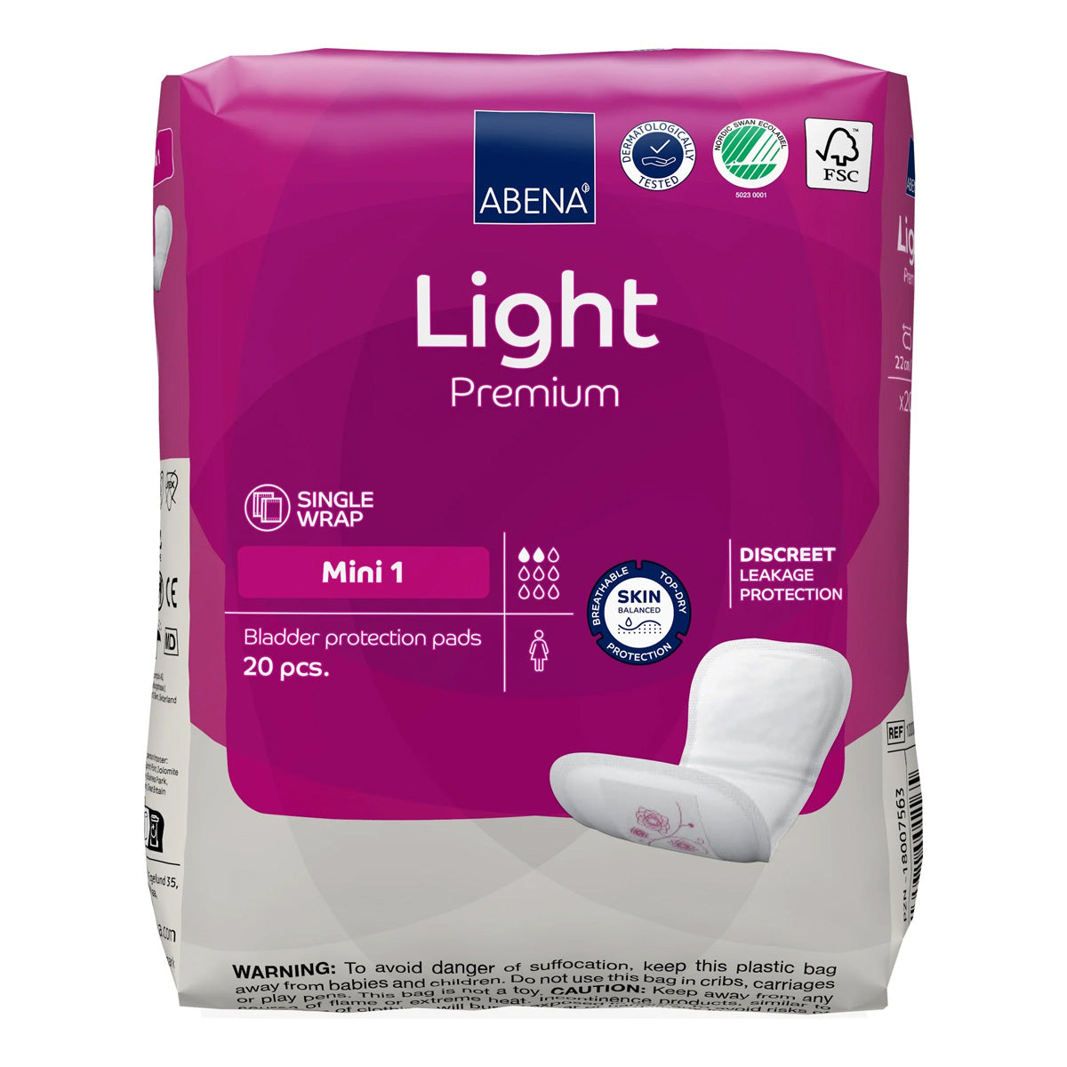 Incontinentieverbanden Light Premium Mini 1 Abena 20 stuks
