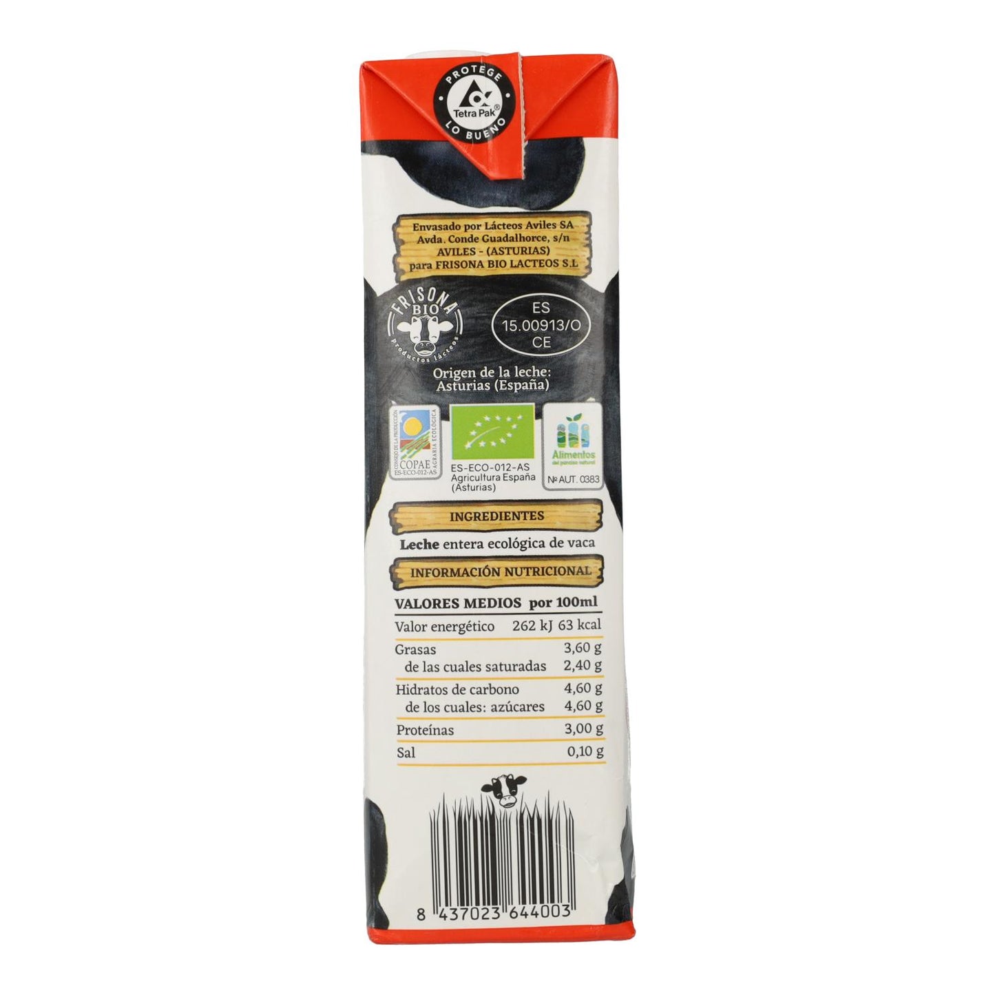 Leche Entera Frisona Bio 1L