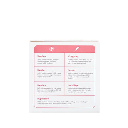 Compresses en fibre de bambou biodégradables Regular Ecoboom 8 unités