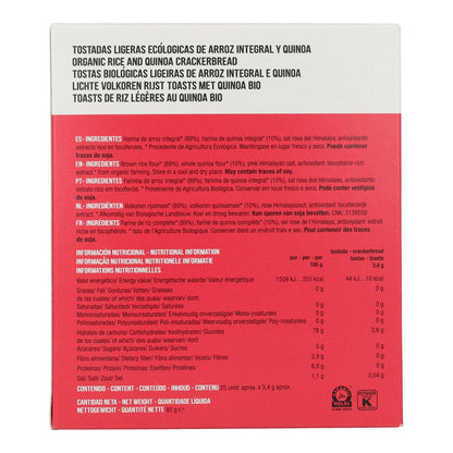 Tostadas de Arroz Integral y Quinoa Bio Sin gluten Soria Natural 85 g