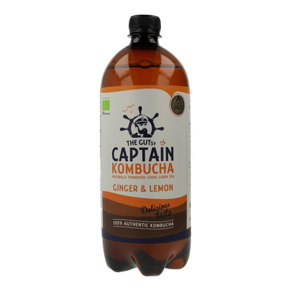 Captain Kombucha Organic Ginger and Lemon Kombucha Drink 400 ml