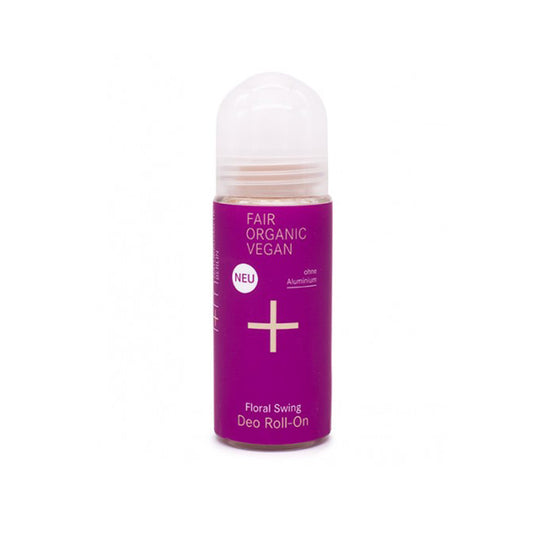 Floral Roll-on Deodorant. 50 ml. Recycled and recyclable glass and plastic.