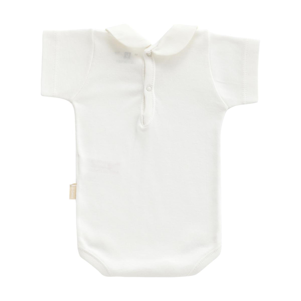 Beige Bodysuit with Collar and Short Sleeves Cambrass Size 12