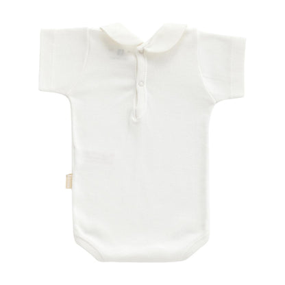 Body met kraag en korte mouwen beige Cambrass maat 3