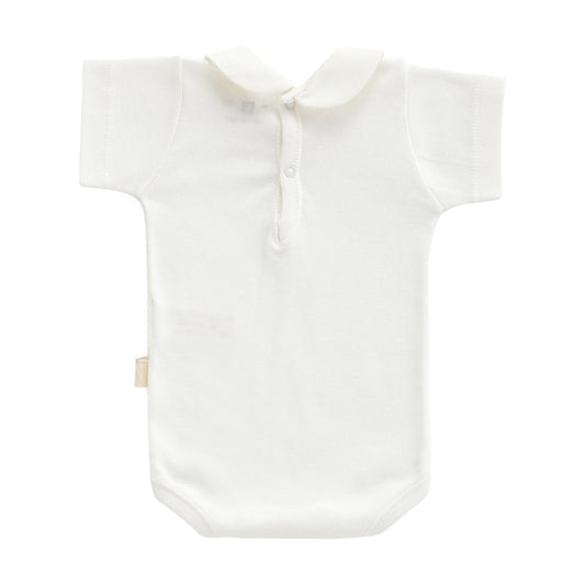 Body con collo e maniche corte beige Cambrass taglia 3