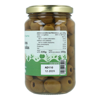 Förpackning med 12 st. urkärnade oliver Eco Planeta Huerto 335 g