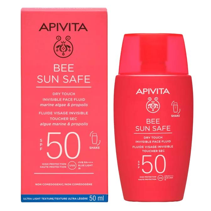 Protector Solar Facial Fluido Invisible Toque Seco SPF50 - APIVITA - 50 ml