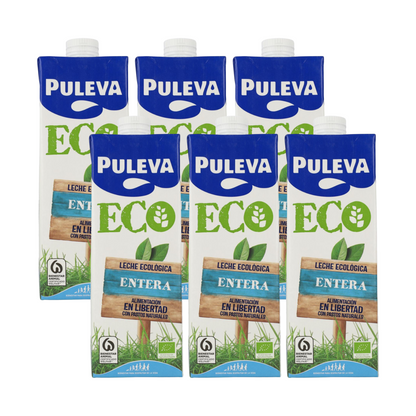 Pak van 6 stuks biologische volle melk Puleva, 1 l