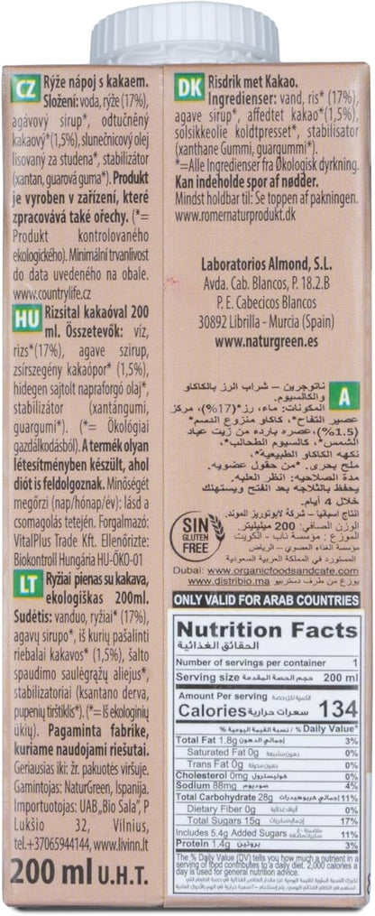 Napój ryżowy z kakao Bio NaturGreen 200 ml