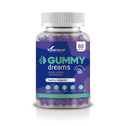 Żelki Melatonina Gummy Dreams o smaku jagodowym, Soria Natural, 60 tabletek