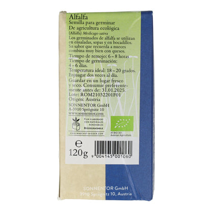 Bio-Alfalfa-Samen zum Keimen Sonnetor 120 g
