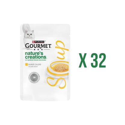 Pack 32 x GOURMET Nature's Creations Soup con pollo natural y guarnición de verduras 40 g