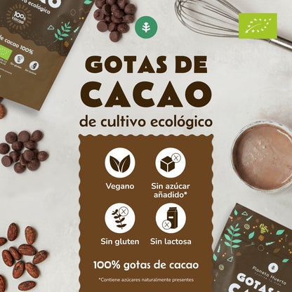 Gouttes de chocolat 100% cacao ECO Planeta Huerto 200 g