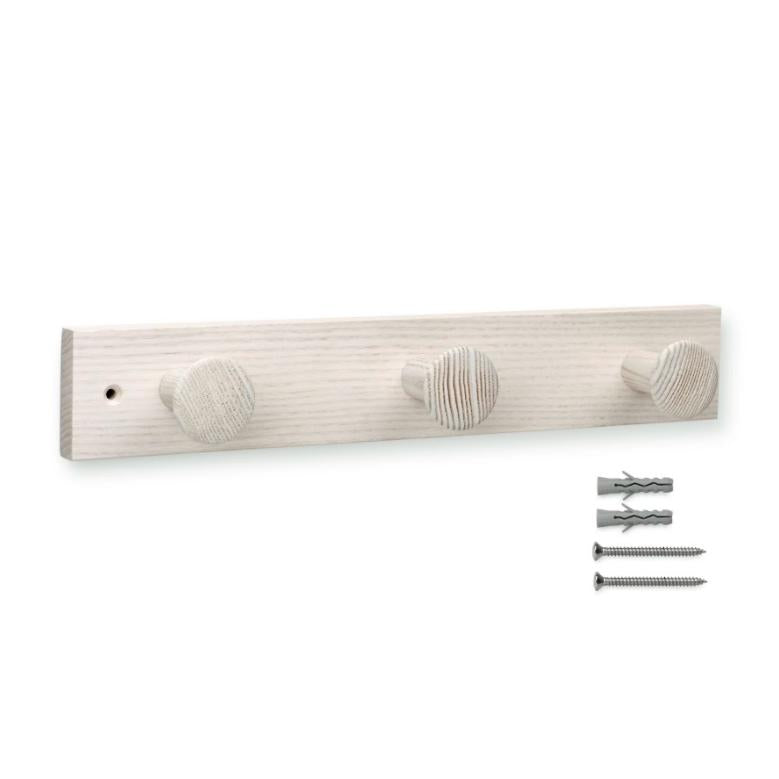 Ash tree hanger with 3 textured knobs, lilac