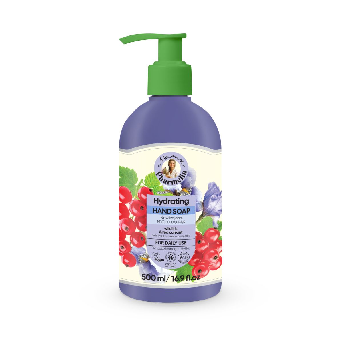 Hydraterende handzeep met wilde lelie en rode bes, Mama Pharmelia, 500 ml