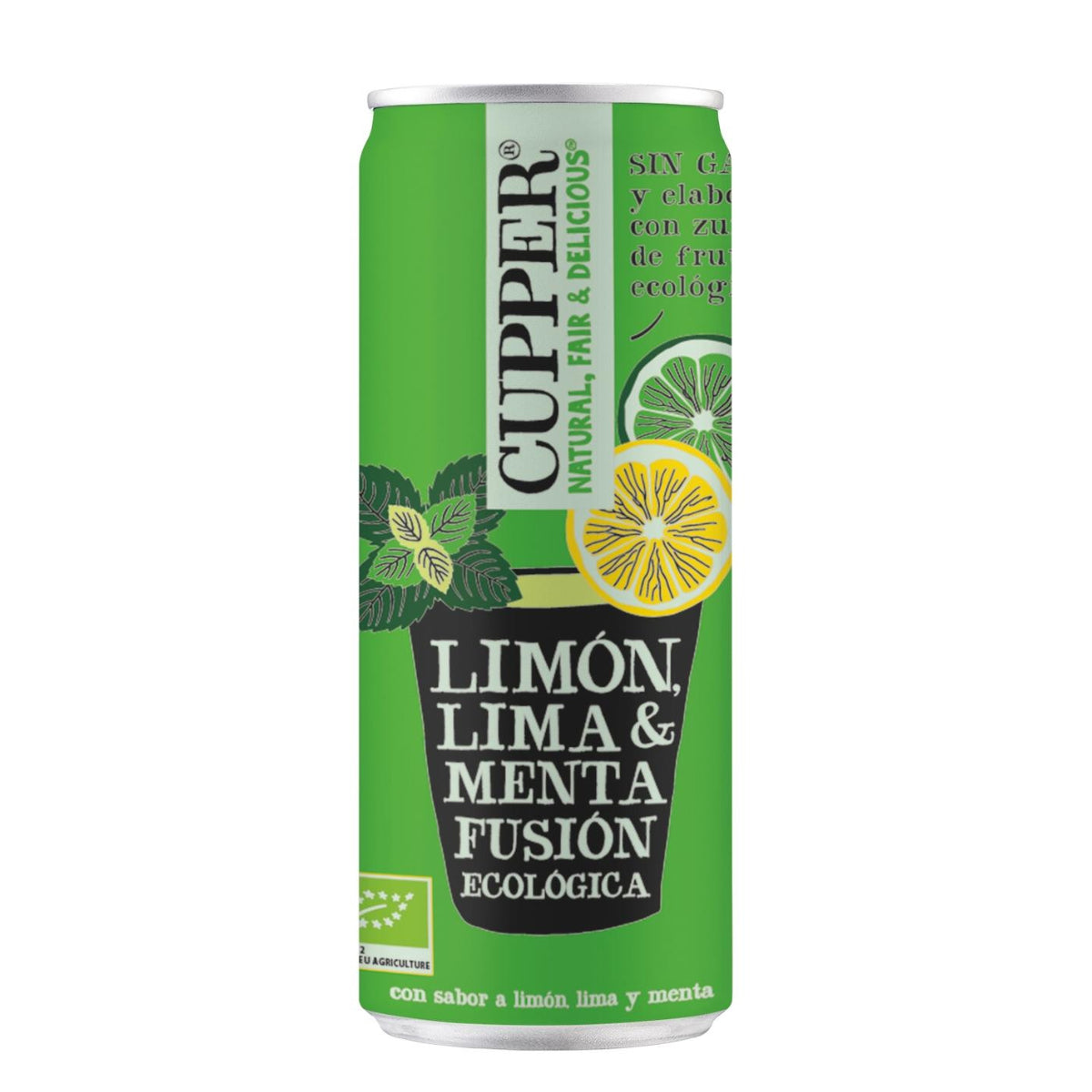 Pakket x 12 Bio Cupper frisdrank met munt, citroen en limoen 250 ml