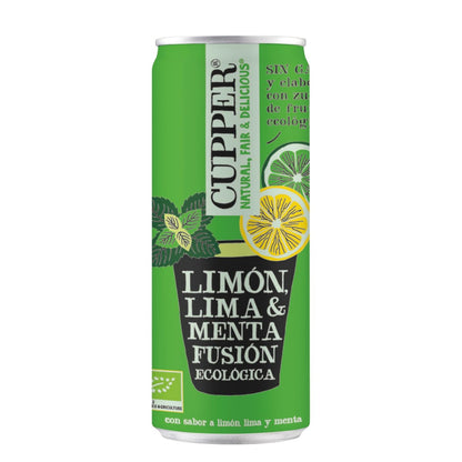 Pakket x 12 Bio Cupper frisdrank met munt, citroen en limoen 250 ml
