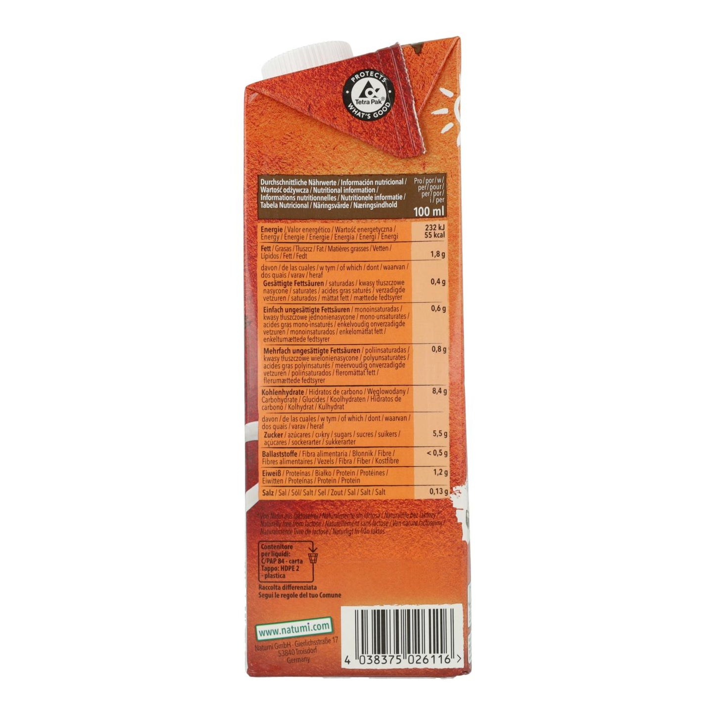 6er-Pack Natumi Bio-Haferdrink Barista 1 l