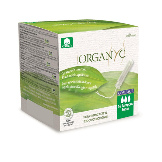 Organyc Super Tampons with Compact Applicator, 16 units