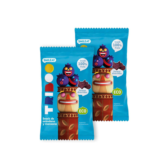 Pack 2x Snack de manzana y arándano ECO 25g, Triboo
