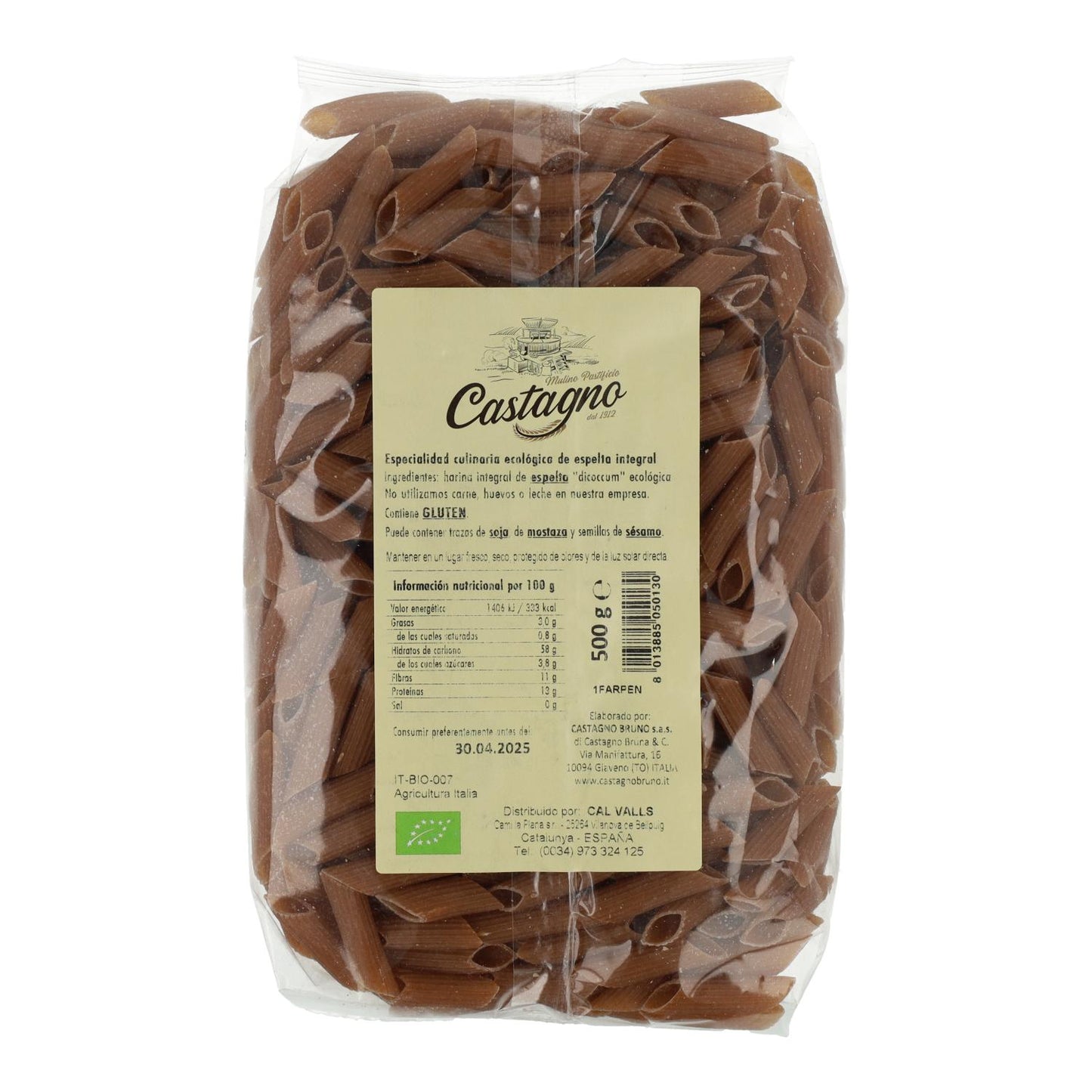 Makaron pełnoziarnisty DICOCCUM ECO Castagno 500 g