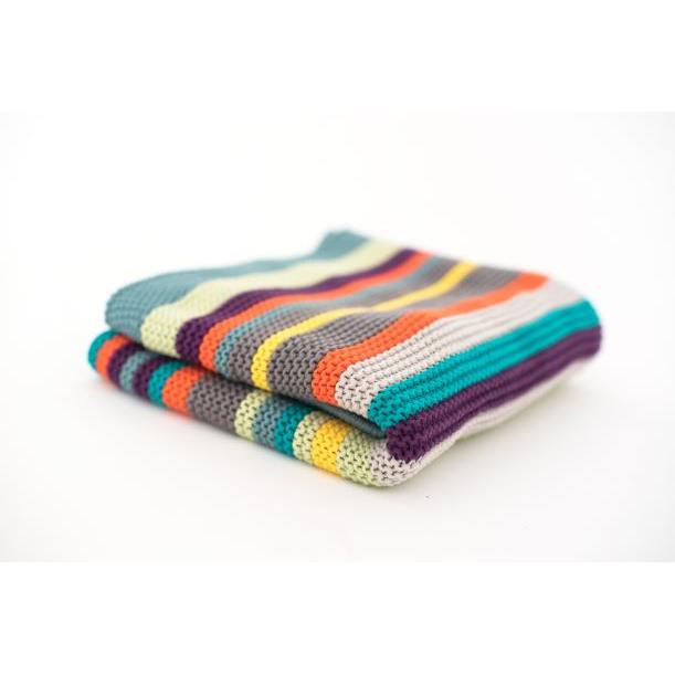 Mantita bebé de punto CoZee 100% algodón Tutti Bambini Multicolour Stripes