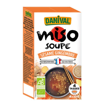 Zupa miso z sezamem i imbirem BIO, DANIVAL, 4 x 10 g