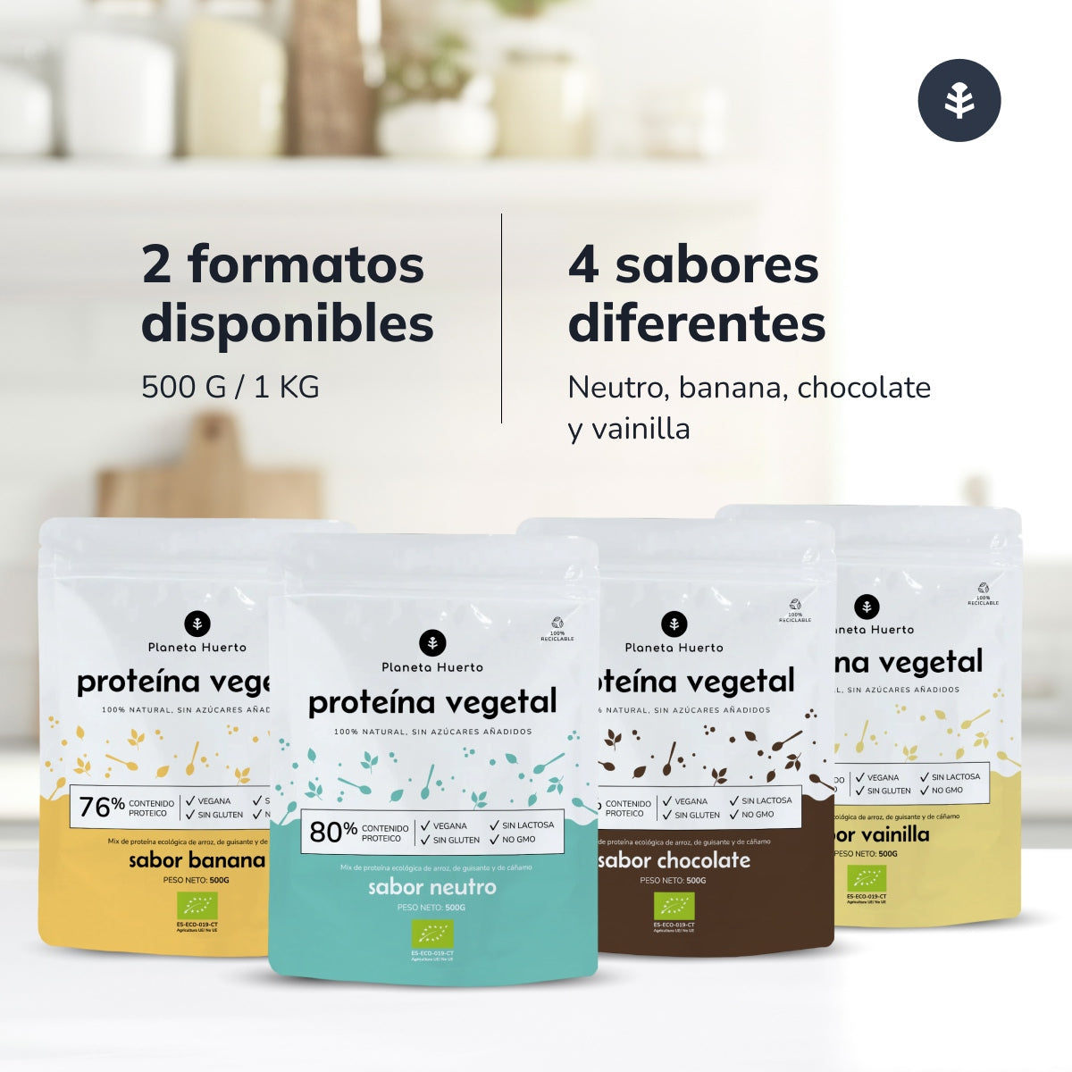 Plantaardig eiwit ECO 76% Banaan Planeta Huerto 500 g