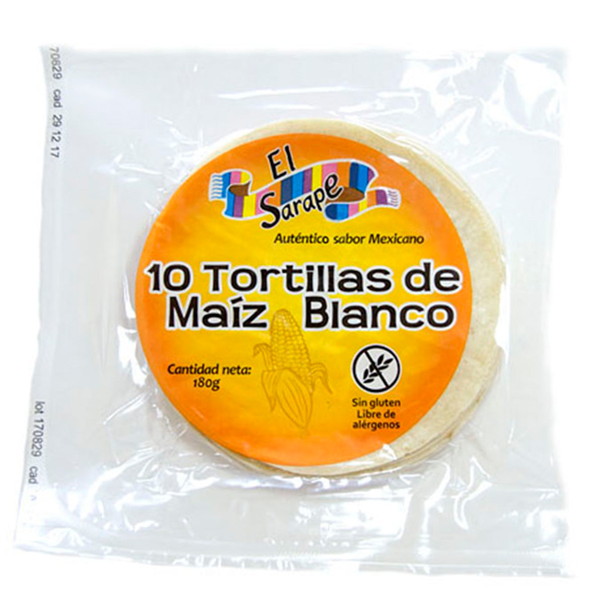 Maïstortilla's 12 cm (10 stuks) (winkelformaat) El Sarape 170 g