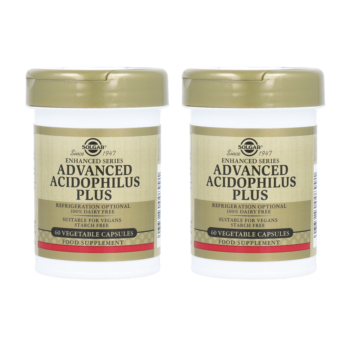 Opakowanie 2x Acidophilus plus advanced Solgar 60 kapsułek roślinnych