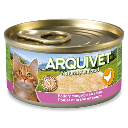 Poulet et crabe en sauce Arquivet 80 g Nourriture humide pour chats