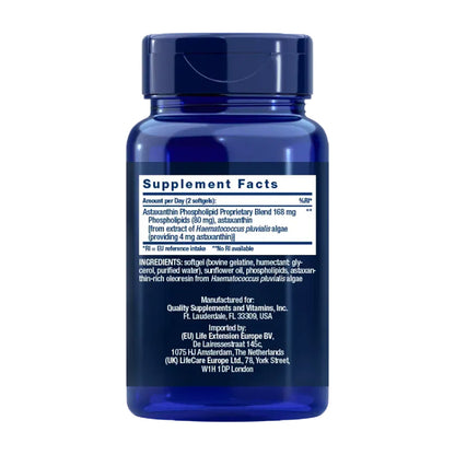 Astaxanthin med fosfolipider 4 mg, Life Extension 30 kapslar