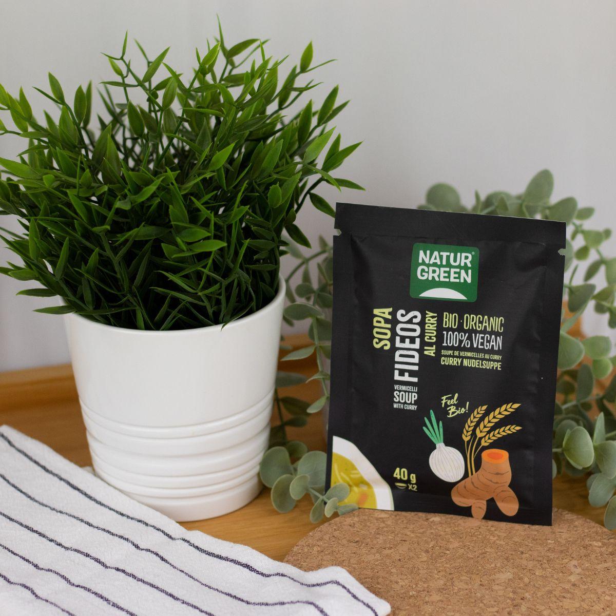 Sopa Fideos al curry Naturgreen, 40g