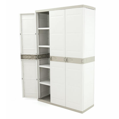 Szafa 3-drzwiowa z miotłą 105 cm Titanium Plastiken Beige (odnowiona)