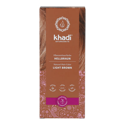Naturalna farba do włosów w kolorze jasnobrązowym, Khadi, 100 g