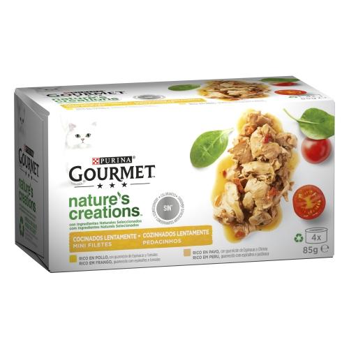 GOURMET Nature's Creations Mini Fillets Rich in Chicken and Turkey 4 x 85 g