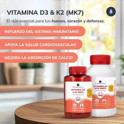 Pack 2xVitamine D3 & K2 Mk7 Planeta Huerto 180 Capsules