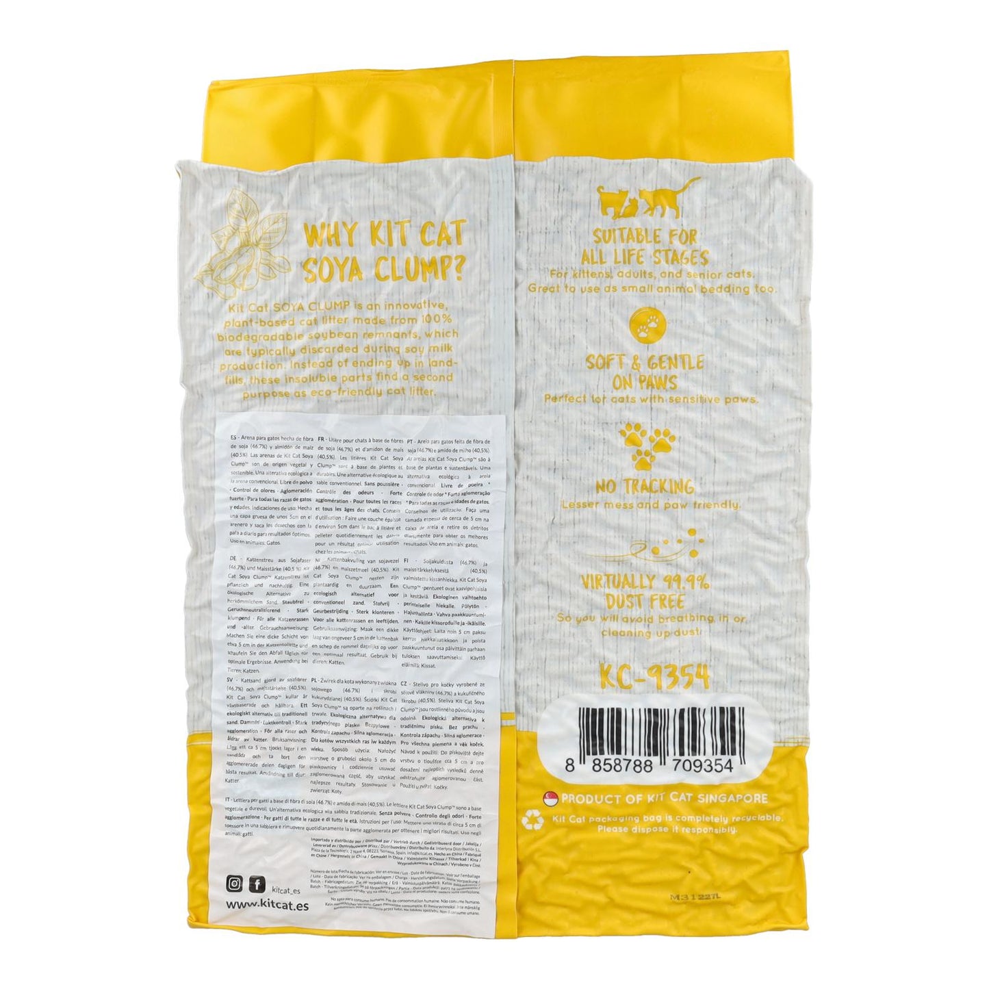 Kit Cat Arena Eco SoyaClump - Original 7 L Litière pour chat