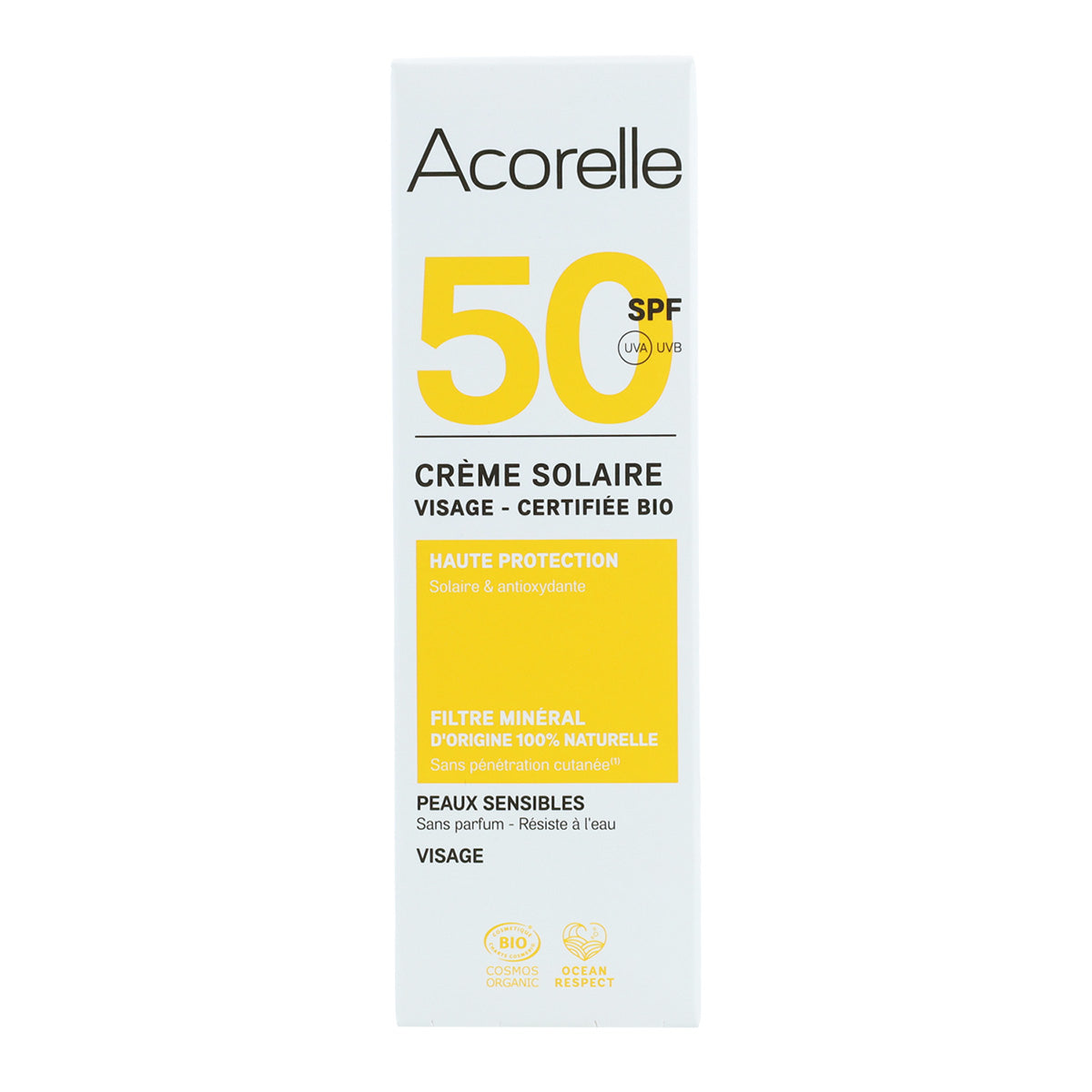 Ansikts solkräm SPF 50 Acorelle 50 ml