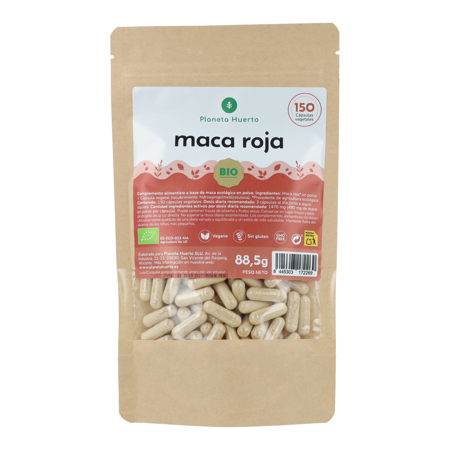 Maca Roja BIO Planeta Huerto 150 cápsulas