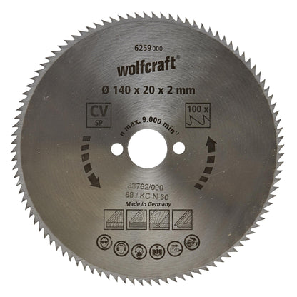 Disques de scie circulaire à coupe fine Wolfcraft 160 x 16 mm 100 dents